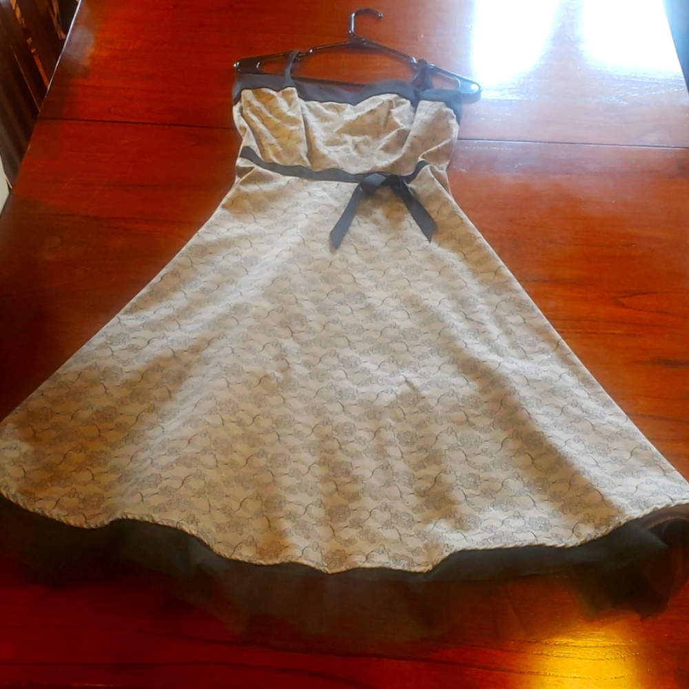 Gorgeous beige and black swing dress